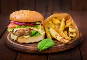 Burger frites du snacking du New Florimont à Chaumont